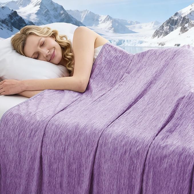 Cooling Blanket Throw Size, 50"x70" Cooling Blankets for Hot Sleepers, Cold Blanket Thin Lightweight Breathable Soft for Couch Bed, Lightweight Blanket Keep Cool for Night Sweats