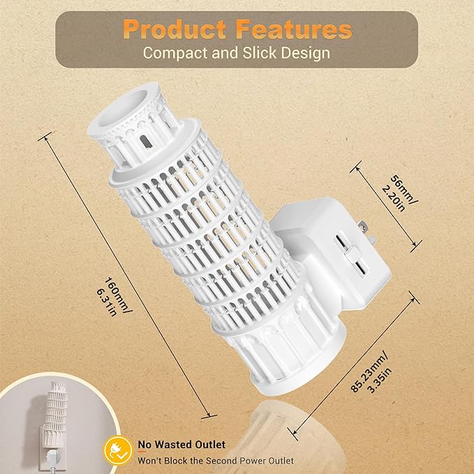 JandCase Night Lights Plug into Wall,2 Pack 3D Printed Leaning Tower of Pisa Night Light,3000K Plug in Nightlight with Dusk to Dawn Sensor,0-100LM Adjustable Brightness for Rooms Bathroom Hallway