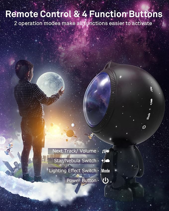 AIRIVO Star Projector, Galaxy Projector Night Light Bluetooth Speaker with Timer,Remote,White Noise, Posture Adjust,Room Bedroom Decor,Birthday Gifts for Kids Adults