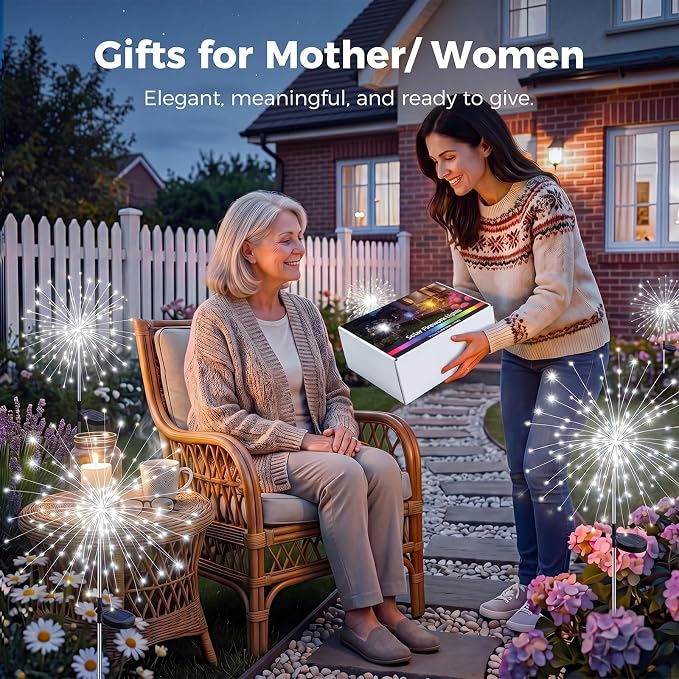 btfarm 1 Pack Solar Garden Lights Outdoor, 8 Modes Firework Lights Outside | 120LED, Waterproof Fairy Twinkle Light Solar Powered for Yard Christmas Pathway Lawn Pool Patio Decorative, Cool White