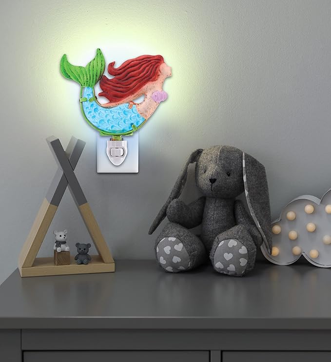 CoTa Global Night Light, Plug in Energy Efficient Decorative Socket Lamp Manual On & Off Portable Lights for Stairway, Bedroom & Bathroom Accessory - Mermaid