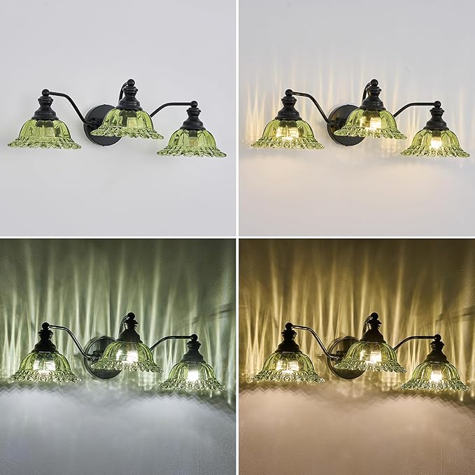 Green 3 Light Vanity Light Bathroom Light Modern Bathroom Light Fixtures