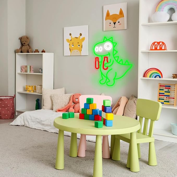 Dinosaur Beer Bottle Neon Sign USB Powered Beer Dinosaur Light Sign LED Cute Dino Neon Light for Wall Decor Man Cave Room Bar Pub Party Shop