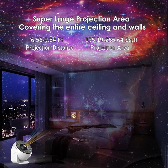 Galaxy Projector Pro for Bedroom,13 in 1 Planetarium Star Projector with Solar System & Constellation,360° Rotating Galaxy Light Projector with Timer,Ceiling Night Light for Kids Adults Gift