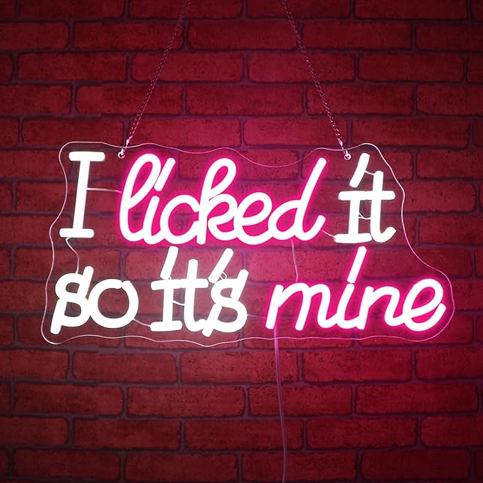 Neon Sign, JGHTURIE So It's Mine Neon Signs for Wall Decor Pink White Led Light up Signs for Bar Party Bedroom Home Decor, USB Powered