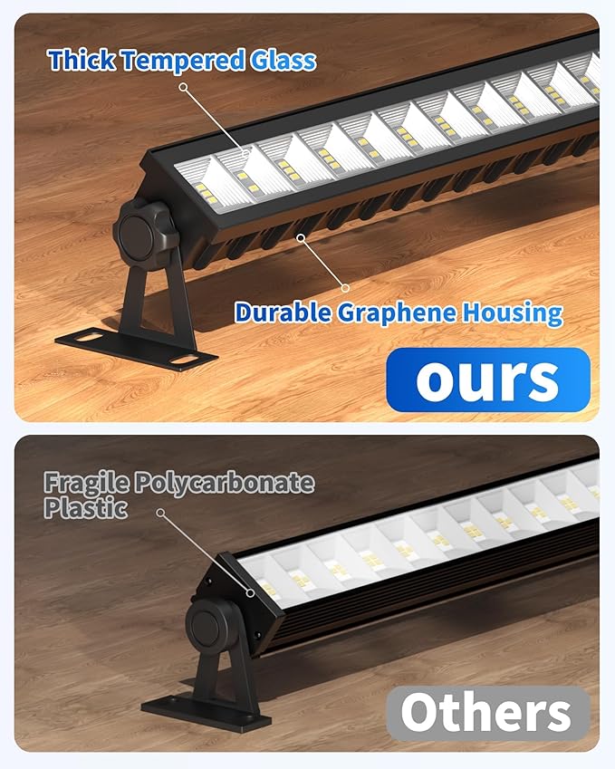 IP66 Waterproof 45W LED Shop Lights, 5400LM 6000K Daylight White Garage Light with 6FT Power Cord & Switch, Plug in LED Work Light for Garage, Workshop, Warehouses, Basement, Yard, 12 Pack