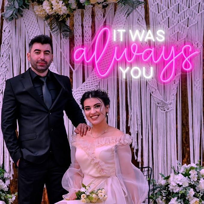 OPBYWE Custom Neon Signs, Personalized Large LED Light Signs for Wall Decor | Customizable Name Logo for Wedding,Business,Bar Shop,Salon,Bedroom & Birthday Party,Light Up Name Sign,Personalized Neon Sign
