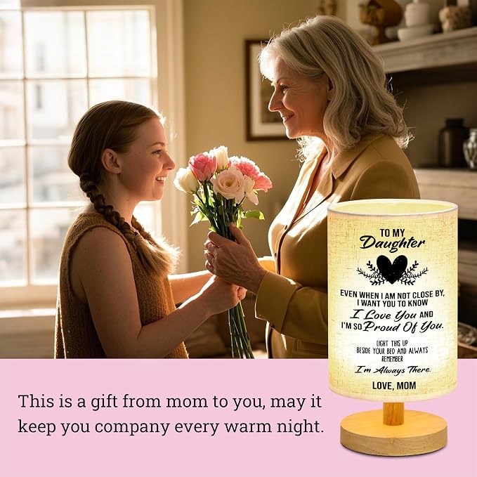 WSYEAR Birthday Daughter Gifts from Mom-Gifts for Daughter from Mom, Table Lamp to My Daughter Gifts for Birthday Anniversary Wedding Gifts Ideas