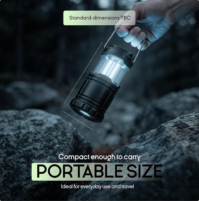 MalloMe LED Camping Lantern, Battery Powered Lanterns for Power Outages, Portable Hanging Collapsible Camping Lights for Outdoor, Home, Emergency, Hurricane Lamp Survival Outage Light 3 x AAA Operated
