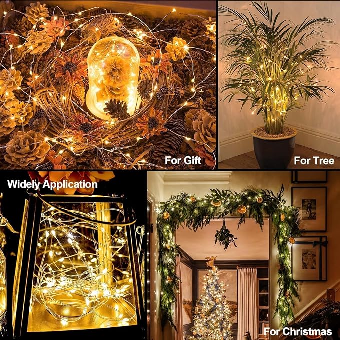 14 Pack Fairy Lights Battery Operated - 7ft 20 LED Twinkle Lights Copper Wire Mini String Lights Firefly Lights for Mason Jars DIY Crafts Christmas Centerpiece Table Decor, Warm White+Cool White