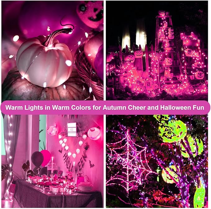 ZGWJ Fairy Lights Battery Operated, 24 Pack Pink Twinkle String Lights 20 LED 7FT Mason Jar Lights 3 Lighting Modes for Bedroom,Halloween, Christmas, Party Indoor and Outdoor Decoration