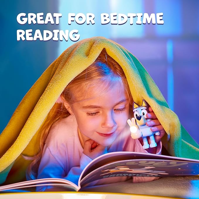 Bluey Goglow Dream Nightlight, 3-in-1 Interactive Toddler Light with Handy Flashlight and Sleep Timer, Soothing Night Light for Kids of Ages 2+
