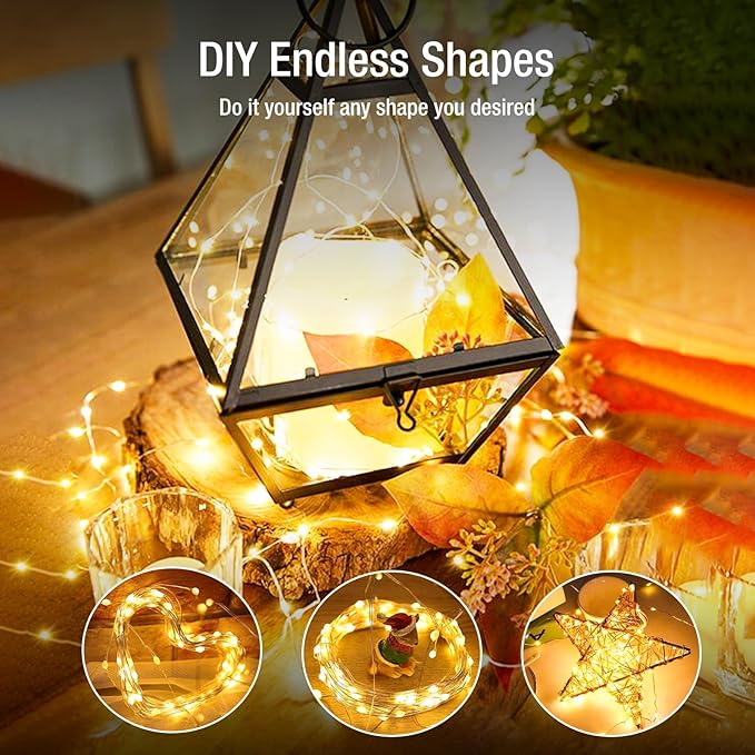 10 Pack Fairy Lights Battery Operated - 7ft 20 Led Twinkle Lights 3 Modes, Bulk Mini String Lights Waterproof for Mason Jars Vases Crafts Party Wedding Decoration Christmas -Warm White