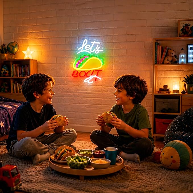 Neon Sign, Tacos Neon Signs for Wall Decor LED Signs Neon Light | Tacos Neon Sign, Mexican Taco LED Signs for Business, Mexico Restaurant, Kitchen, Party, Home Decor, Gift, USB Powered