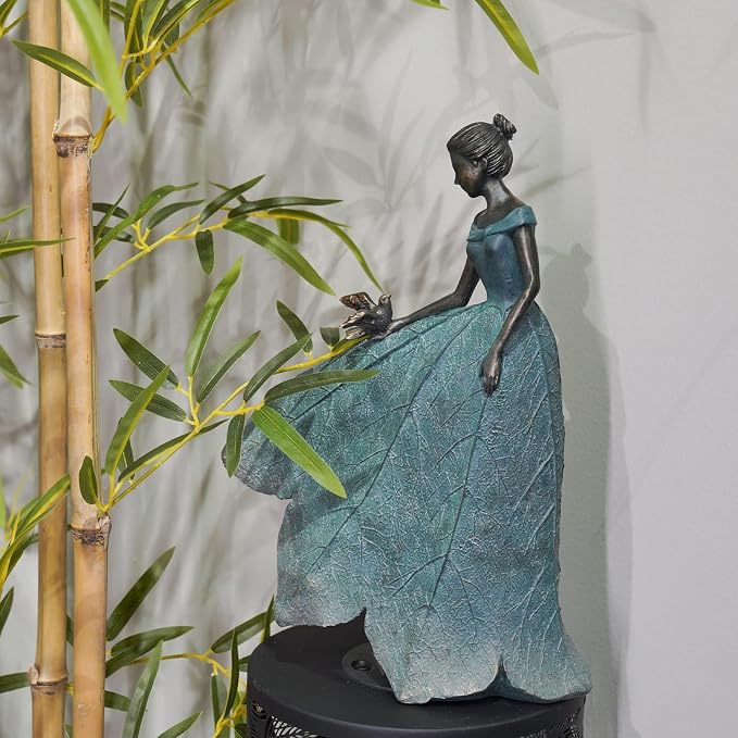 Guichifun Fairy Statue, Leaf Angel Girls, 5.5 x 3.25 x 8 Inch