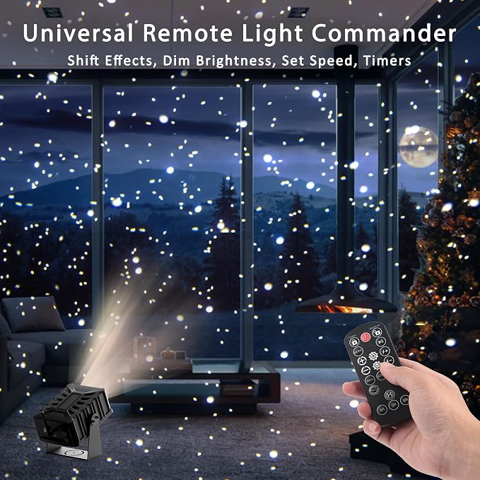 AIRIVO Outdoor Star Laser Projector, App & Remote Control 7 Colors Motion Smart Firefly Lights Christmas Snowflake Projector, 8 Lighting Effects Fairy Light Projector for Holiday Decor Garden Light