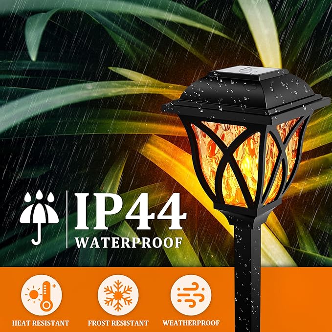 GIGALUMI Solar Lights Outdoor Waterproof, LED Solar Garden Lights | Outdoor Decorations, Garden Decor for Yard, Patio, Landscape, Planter, Walkway