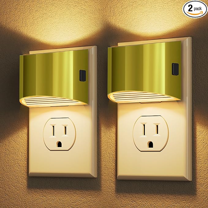 Night Light, Night Lights Plug into Wall, Adjustable, 3000K | 3 Level Brightness Adjustable Plug in Night Light, Dusk to Dawn Sensor, Nightlights for Adults, Bedroom, Bathroom, 2 packs