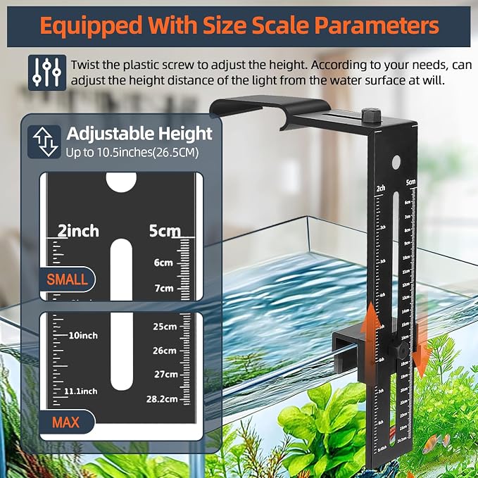 hygger Aquarium Light Clip Holder (for HG-957),1 Piece, Aquarium Fish Tank Light Riser/Holder/Bracket/Stand/Mount
