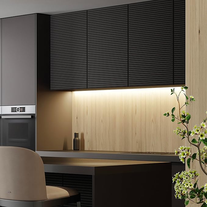 Maxxima 48 in. Hardwired LED Under Cabinet Strip Light, 1840 Lumens, 3000K Warm White, Kitchen and Living Room 120V White Cove Lighting, No Power Supply Needed