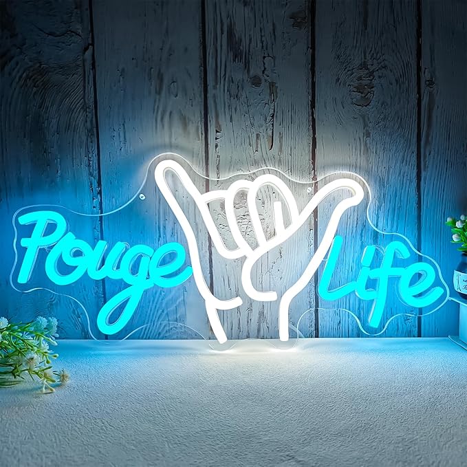 Pogue Life Neon Sign Out Banks Neon Lights for Bedroom Dimmable US Teen Tv Show Neon Lights Pogue Led Wall Decor for Kids Teen Adults Gifts