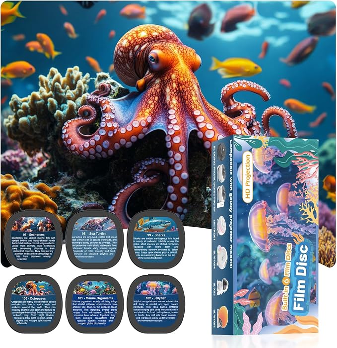 Galaxy Projector Pro Disc,Upgrade Ocean Version Realistic Discs,Planetarium Star Projector Night Light Discs,6 Film Discs 4K HD,for Kids Bedroom Ceiling Birthday Gifts (Device Not Included)