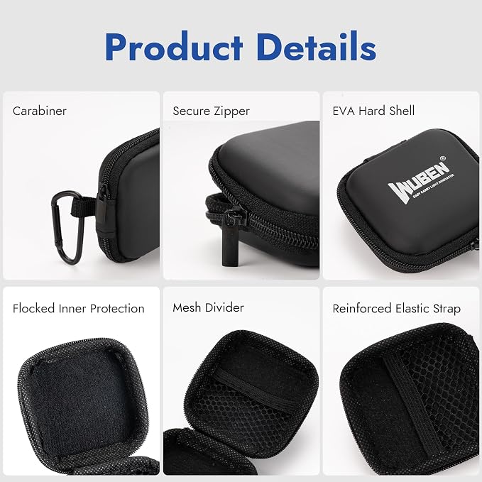 WUBEN G5 Flashlight Holster, EDC Portable Mini Flashlight Pouch, 75*75*30mm | EVA Storage Pouch, Compact Portable Carry Case for EDC Tools, Headphones & Small Accessories (Flashlight Not Included)