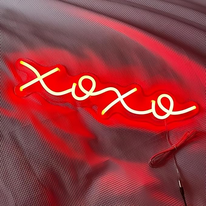 Ulalaza Neon Light Sign LED XOXO Night Lights USB Operated Decorative Marquee Sign Bar Pub Store Club Garage Home Party Decor