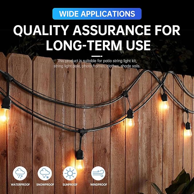 246FT Black Vinyl Coated 304 Stainless Steel Wire Rope Cable Kit – Heavy Duty Outdoor String Light Hanging Guide Wire with M5 Turnbuckle for Patio, Garden, Christmas Lights
