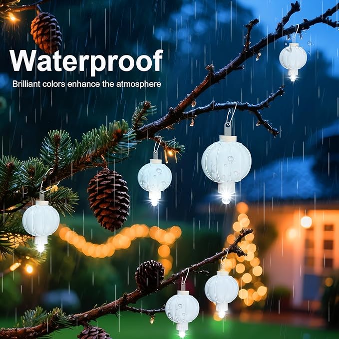 Aogist 24 Pack Small LED Lights Battery Powered Waterproof Hanging Light Last 48 Hours for Paper Lanterns,Balloons,Floral,Weddings & Festival Christmas Decorations,White