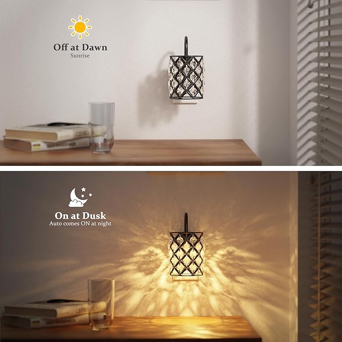 JandCase LED Night Light, Night Lights Plug into Wall, Color Changing Nightlight with Dusk to Dawn Sensor, Crystal Nightlight Plug in Wall for Hallway Bedroom Stairway