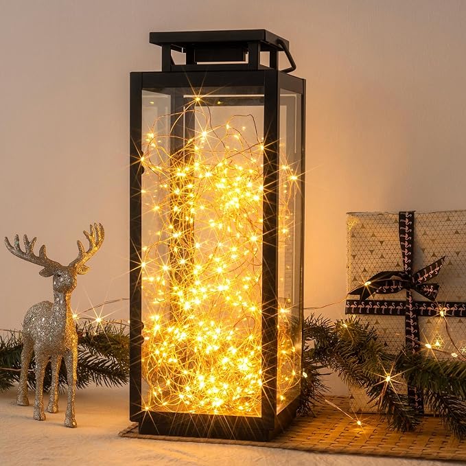 Plug in Fairy Lights with Remote 66FT 200 LED Waterproof Warm White Copper Wire Twinkle String Lights for Indoor Outdoor Christmas Tree Bedroom Porch Wedding Birthday Party Girl's Room