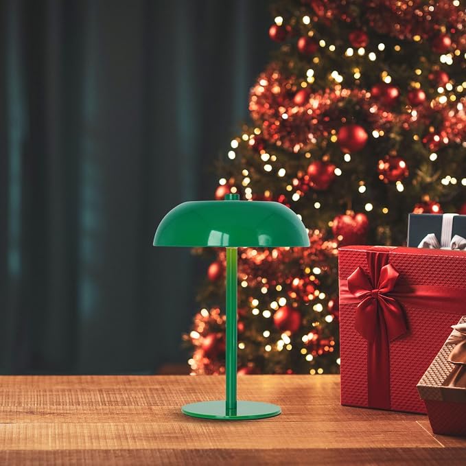 Portable LED Table Lamp, Cordless Dimmable Touch Table Light, Rechargeable Battery Operated Small Lamp with 3 Colors and Brightness Control for Bedroom/Patio/Bar/Coffee Shop (Green)