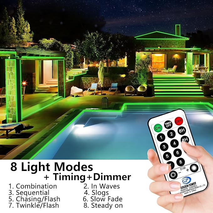 KNONEW 164FT 1000LED Rope Lights for Outside,Outdoor String Lights Waterproof 8 Modes Clear Tube Light for Indoor,Bedroom,Wedding,Garden,Patio,Christmas,Tree,Rv,Holiday Decoration(Green)