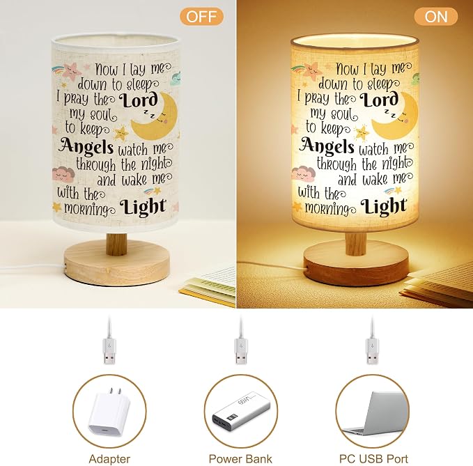 WSYEAR Baptism Gifts for Girl & Boy - Baby Christening Gifts, Nursery Decor Night Light - Now I Lay Me Down to Sleep
