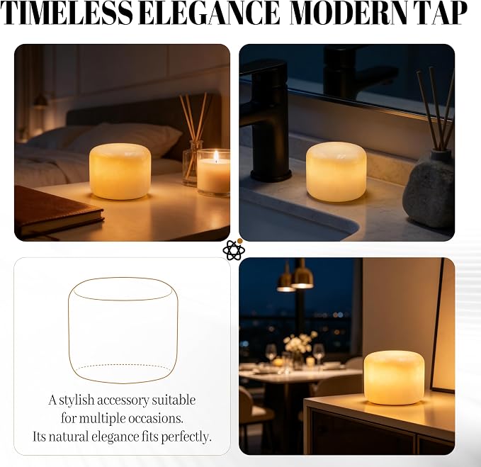 Marmor Marble Lamp Table Lamp Unique Stone Touch Lamp Pat Lamp Type-C 3 Way Bedside Lamp Ambient Light Bedroom Stands Night Light Decorative LED Warm Portable Lamp Rechargeable(Peach Jade)