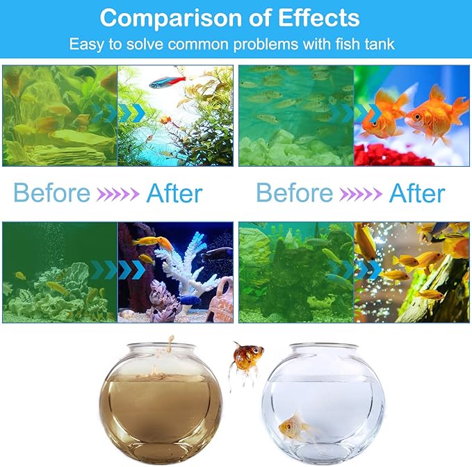TAISHAN Aquarium Clean Light，3W Mini Algae Removal Light with Timer,Aquarium Water Clean Green Clear Waterproof for Fish Tank,Pond,Swimming Pool