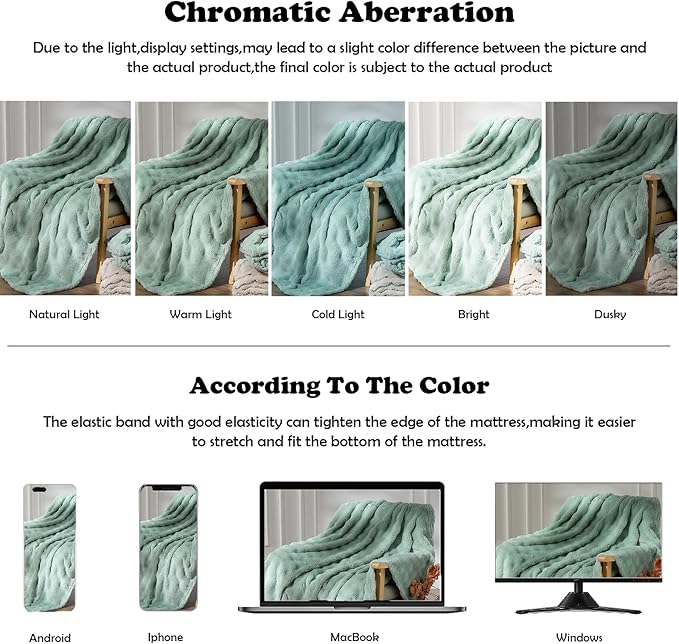 NEWCOSPLAY King Blanket for Couch Green Super Soft Flannel Fleece 3D Bubble Lightweight Bed Blanket All Season Use (New Sage Green, King(90"x110"))