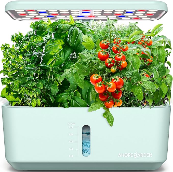 Indoor Garden Hydroponics Growing System: 10 Pods Kit with LED | Plant Germination Kit Herb Vegetable Growth Lamp Countertop Hydroponic Planter Harvest Lettuce for Healthy-Living Enthusiasts