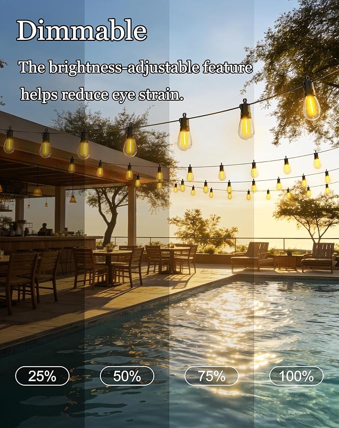 100ft-Solar-Powered-Lights-Outdoor-Waterproof-String Lights-Outside-Patio-Yard-Garden-Fence-Backyard-Deck-Porch-Balcony-Patios-Camping-Battery-Operated-LED-Fairy-Strip-Lighting-Hanging-Edison-Bulbs