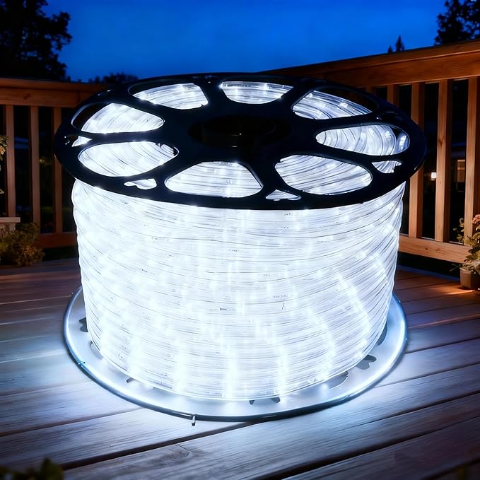 150ft LED Rope Lights Outdoor Waterproof, LED Strip Lights for Indoor Outdoor Rope Lighting Garden,Patio,Bedroom,Party,Pool,Indoor Outdoor Xmas Decoration(Cold White)