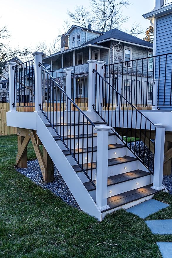 12 Pack Recessed Low Voltage Mini Size LED Step Riser Light, Φ1 Halfmoon Landscape Lighting for Outdoor Deck Stair Railing Post, 12V 3000K Die-cast Aluminum, White