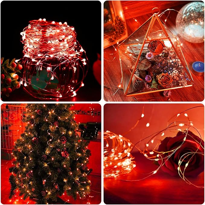 8 Pack Orange Fairy Lights Battery Operated, 7ft 20 LED Mini String Twinkle Lights for Christmas Halloween Mason Jars Centerpiece Table Decorations (8, Orange)
