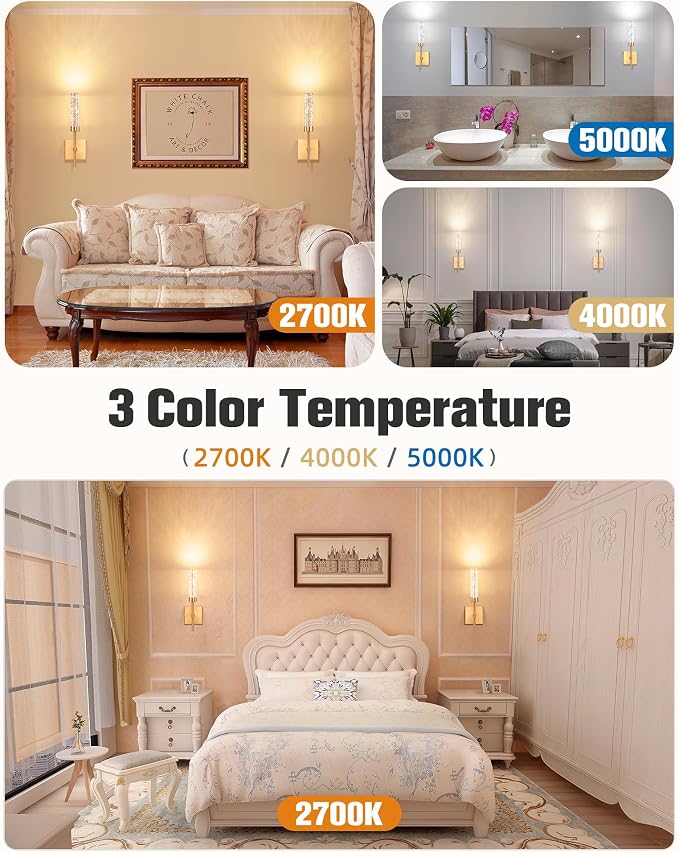 Crystal-Inspired Bubble Wireless Wall Sconces, 10000mAh Battery Operated Wall Sconces Set of 2, 3 Color Temps Rechargeable Wall Lights with Remote, Dimmable Wall Lamp for Living Room Bedroom