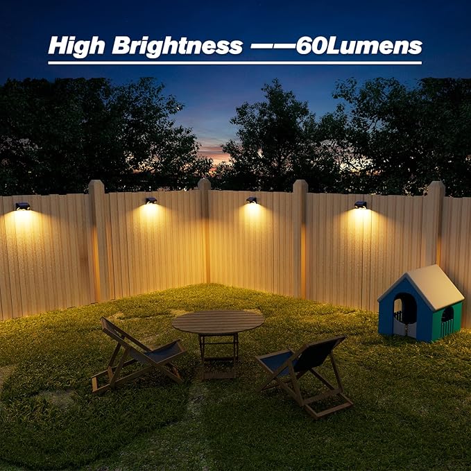 Aulanto Solar Led Deck Lights, Warm White & RGB Modes, Outdoor Waterproof for Backyard, Pool, Patio, Fence Post/Line (4Pack & 4Modes)