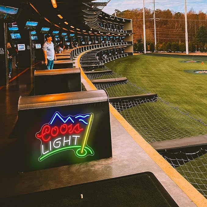 Golf Neon Sign for Wall Decor Led Business Signs Suitable for Man Cave Crs Light Bar Pub Creative Neon Lights Signs with USB Powered for Coors Light Golf Club Backdrop Lights Wall Hanging Decor ﻿