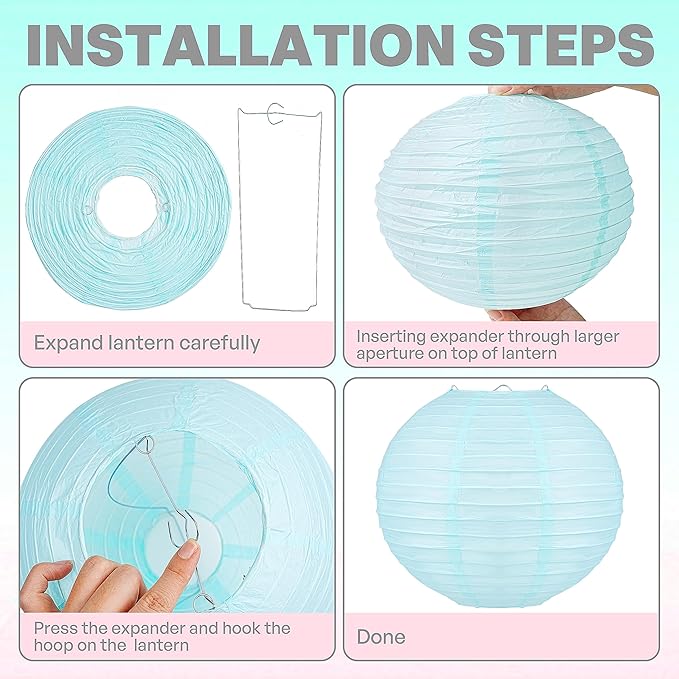 12 PCS Colorful Hanging Paper Lanterns Pastel 10 In Macaron-colored Neon Chinese Paper Lanterns Party Decorations for Classroom Baby Shower Wedding Birthday Valentine's Day (Macaron)