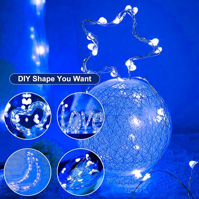 8 Pack Fairy Lights Battery Operated, 7ft 20 LED 3 Modes Speed Twinkle Mini String Lights Waterproof Silver Wire Firefly Starry Lights for Mason Jars Wedding Party Christmas Decorations