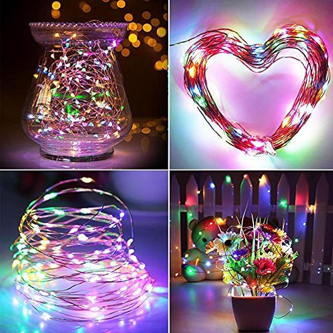 Joomer LED Fairy Lights Battery Operated, 4 Pack Each 16FT 50 LED Cuttable Starry Lights with Timer for Bedroom, Parties, Wedding Christmas Indoor Decor (Multicolor)