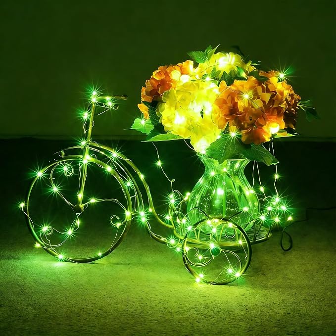 2 Pack Fairy Lights Battery Operated - 16.4ft 50 LED Green | Starry Fairy Lights , 8 Modes Waterproof with Timer for Indoor Outdoor Bedroom Party Holiday Christmas Decor, Copper Wire